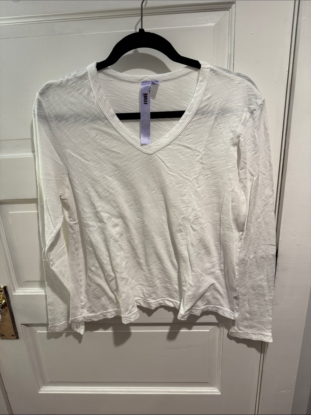 Wilt White V-Neck Long Sleeve Tee